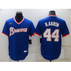Men Atlanta Braves 44 Hank Aaron Royal Cool Base Stitched jersey
