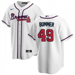 Men Atlanta Braves 49 Aaron Bummer White Cool Base Stitched Baseball Jersey