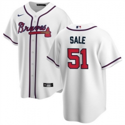 Men Atlanta Braves 51 Chris Sale White Cool Base Stitched Baseball Jersey