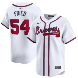 Men Atlanta Braves 54 Max Fried White 2024 Home Limited Stitched Baseball Jersey
