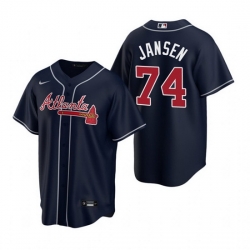 Men Atlanta Braves 74 Kenley Jansen Navy Cool Base Stitched Baseball jersey
