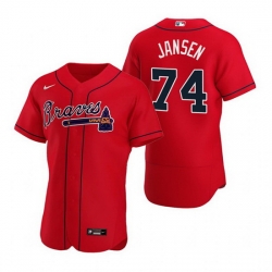 Men Atlanta Braves 74 Kenley Jansen Red Flex Base Stitched Baseball jersey