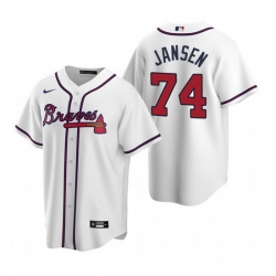 Men Atlanta Braves 74 Kenley Jansen White Cool Base Stitched Baseball jersey