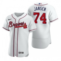 Men Atlanta Braves 74 Kenley Jansen White Flex Base Stitched Baseball jersey