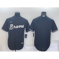 Men Atlanta Braves Blank Black Cool Base Stitched Baseball Jersey