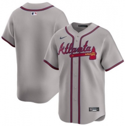 Men Atlanta Braves Blank Grey 2024 Away Limited Stitched Baseball Jersey