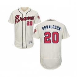 Mens Atlanta Braves 20 Josh Donaldson Cream Alternate Flex Base Authentic Collection Baseball Jersey