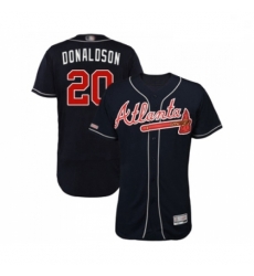 Mens Atlanta Braves 20 Josh Donaldson Navy Blue Alternate Flex Base Authentic Collection Baseball Jersey