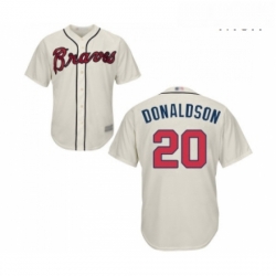 Mens Atlanta Braves 20 Josh Donaldson Replica Cream Alternate 2 Cool Base Baseball Jersey 