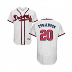 Mens Atlanta Braves 20 Josh Donaldson White Home Flex Base Authentic Collection Baseball Jersey