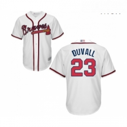 Mens Atlanta Braves 23 Adam Duvall Replica White Home Cool Base Baseball Jersey 