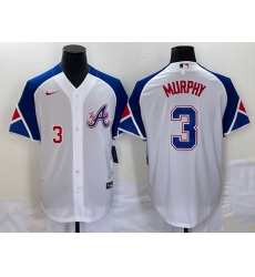 Men's Atlanta Braves #3 Dale Murphy Number White 2023 City Connect Cool Base Stitched Jersey