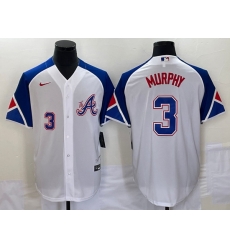 Men's Atlanta Braves #3 Dale Murphy Number White 2023 City Connect Cool Base Stitched Jersey1