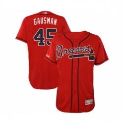 Mens Atlanta Braves 45 Kevin Gausman Red Alternate Flex Base Authentic Collection Baseball Jersey