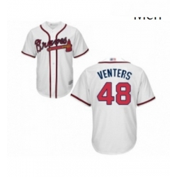 Mens Atlanta Braves 48 Jonny Venters Replica White Home Cool Base Baseball Jersey 