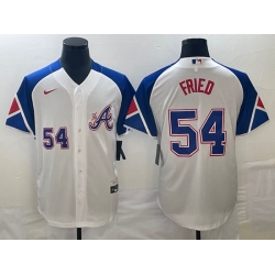 Men's Atlanta Braves #54 Max Fried Number White 2023 City Connect Cool Base Stitched Jerseys