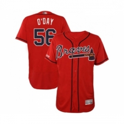 Mens Atlanta Braves 56 Darren O Day Red Alternate Flex Base Authentic Collection Baseball Jersey