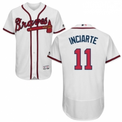 Mens Majestic Atlanta Braves 11 Ender Inciarte White Flexbase Authentic Collection MLB Jersey