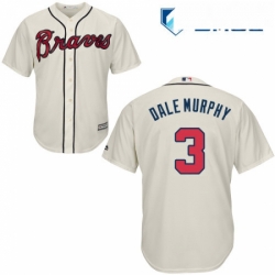 Mens Majestic Atlanta Braves 3 Dale Murphy Replica Cream Alternate 2 Cool Base MLB Jersey
