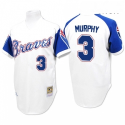 Mens Majestic Atlanta Braves 3 Dale Murphy Replica White 1974 Throwback MLB Jersey