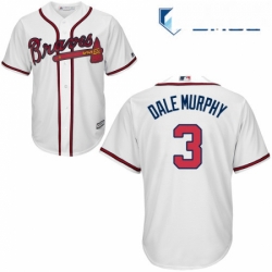 Mens Majestic Atlanta Braves 3 Dale Murphy Replica White Home Cool Base MLB Jersey