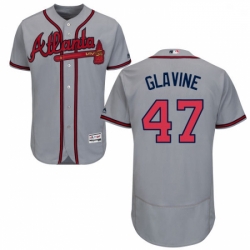 Mens Majestic Atlanta Braves 47 Tom Glavine Grey Road Flex Base Authentic Collection MLB Jersey