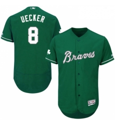 Mens Majestic Atlanta Braves 8 Bob Uecker Green Celtic Flexbase Authentic Collection MLB Jersey