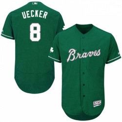 Mens Majestic Atlanta Braves 8 Bob Uecker Green Celtic Flexbase Authentic Collection MLB Jersey
