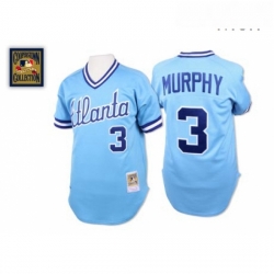 Mens Mitchell and Ness 1982 Atlanta Braves 3 Dale Murphy Authentic Light Blue Throwback MLB Jersey