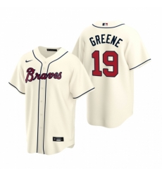 Mens Nike Atlanta Braves 19 Shane Greene Cream Alternate Stitched Baseball Jersey