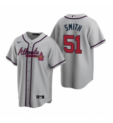 Mens Nike Atlanta Braves 51 Will Smith Gray Road Stitched Baseball Jersey