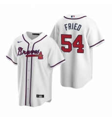 Mens Nike Atlanta Braves 54 Max Fried White Home Stitched Baseball Jersey