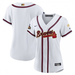 Women Atlanta Braves Blank White Cool Base Stitched Jersey