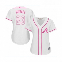 Womens Atlanta Braves 23 Adam Duvall Replica White Fashion Cool Base Baseball Jersey 