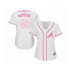 Womens Atlanta Braves 48 Jonny Venters Replica White Fashion Cool Base Baseball Jersey 