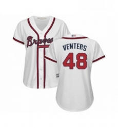 Womens Atlanta Braves 48 Jonny Venters Replica White Home Cool Base Baseball Jersey 