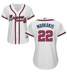 Womens Majestic Atlanta Braves 22 Nick Markakis Replica White Home Cool Base MLB Jersey