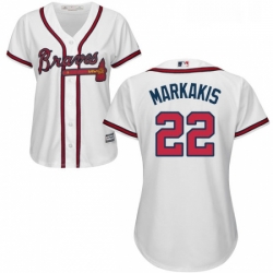 Womens Majestic Atlanta Braves 22 Nick Markakis Replica White Home Cool Base MLB Jersey