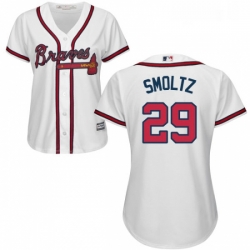 Womens Majestic Atlanta Braves 29 John Smoltz Authentic White Home Cool Base MLB Jersey
