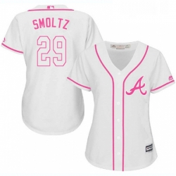 Womens Majestic Atlanta Braves 29 John Smoltz Replica White Fashion Cool Base MLB Jersey
