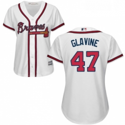 Womens Majestic Atlanta Braves 47 Tom Glavine Replica White Home Cool Base MLB Jersey