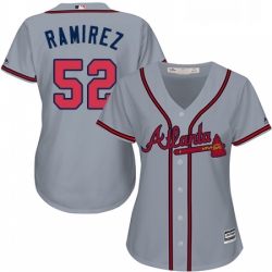 Womens Majestic Atlanta Braves 52 Jose Ramirez Replica Grey Road Cool Base MLB Jersey 