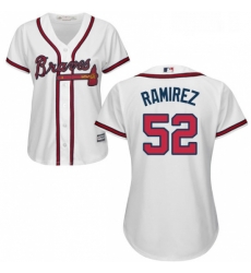 Womens Majestic Atlanta Braves 52 Jose Ramirez Replica White Home Cool Base MLB Jersey 