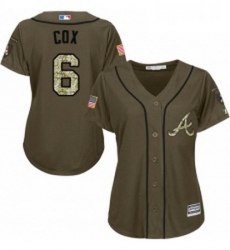Womens Majestic Atlanta Braves 6 Bobby Cox Authentic Green Salute to Service MLB Jersey