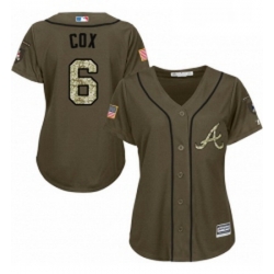 Womens Majestic Atlanta Braves 6 Bobby Cox Authentic Green Salute to Service MLB Jersey
