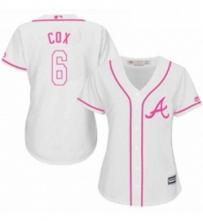 Womens Majestic Atlanta Braves 6 Bobby Cox Replica White Fashion Cool Base MLB Jersey