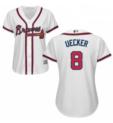 Womens Majestic Atlanta Braves 8 Bob Uecker Replica White Home Cool Base MLB Jersey