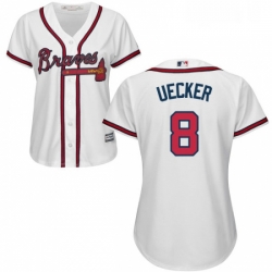 Womens Majestic Atlanta Braves 8 Bob Uecker Replica White Home Cool Base MLB Jersey