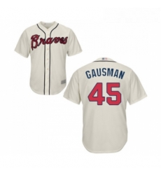 Youth Atlanta Braves 45 Kevin Gausman Replica Cream Alternate 2 Cool Base Baseball Jersey 