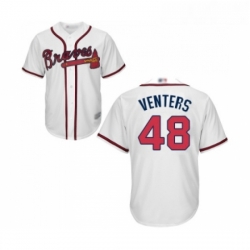 Youth Atlanta Braves 48 Jonny Venters Replica White Home Cool Base Baseball Jersey 